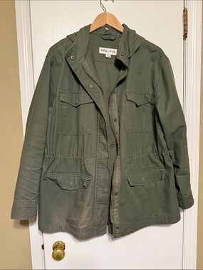 Ava & Viv Military Green Field Jacket with Hood